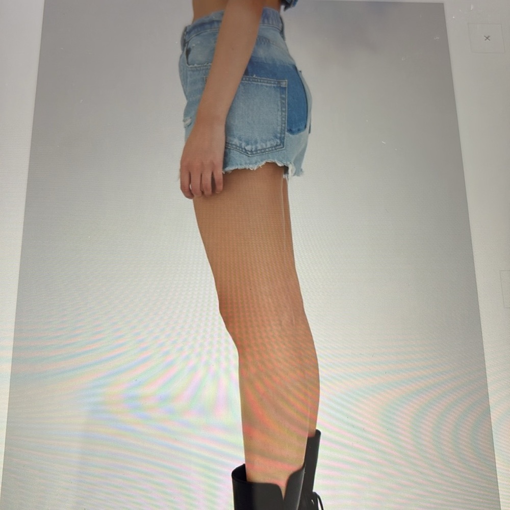 NWT Moussy Light Blue Frayed Jean Shorts - Picture 4 of 6